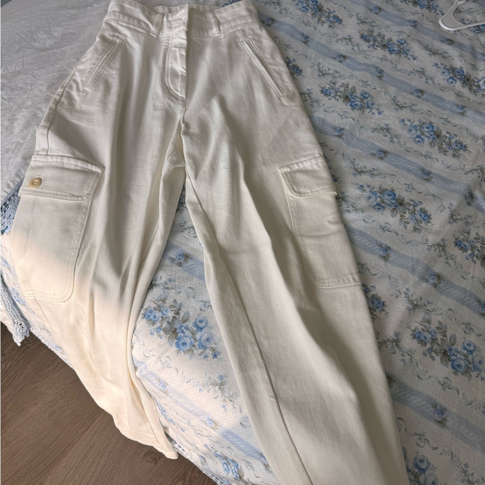 Wilfred Cream Wide-Leg Trousers